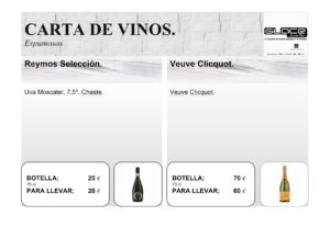 Carta de vinos y momentos
